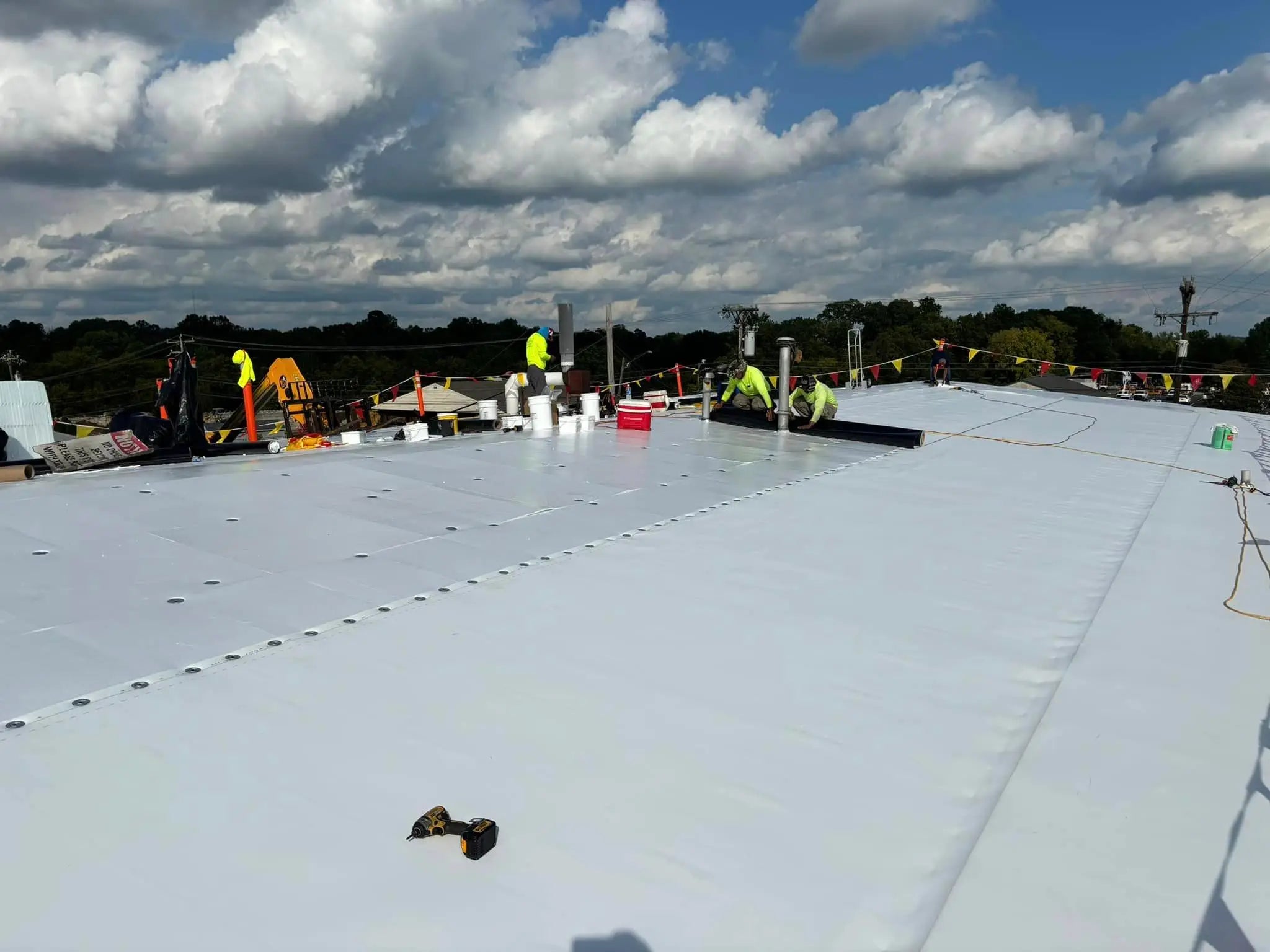 TPO metal roof retrofit at Chemol Co in Greensboro.